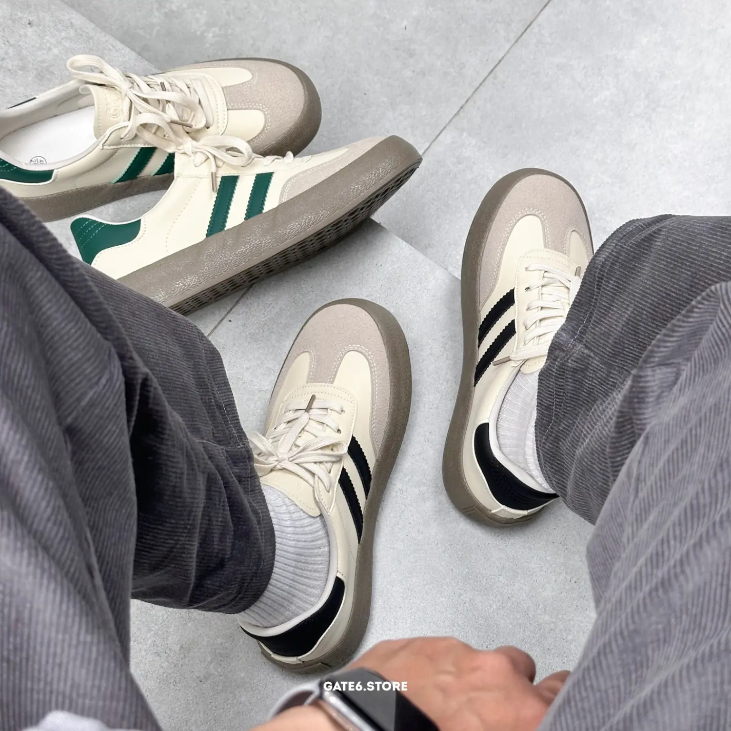 Giày cổ thấp Nam VS, sneaker đế bệt dáng thể thao casual trainers phối da / da lộn K62 - GATE6 - 5122