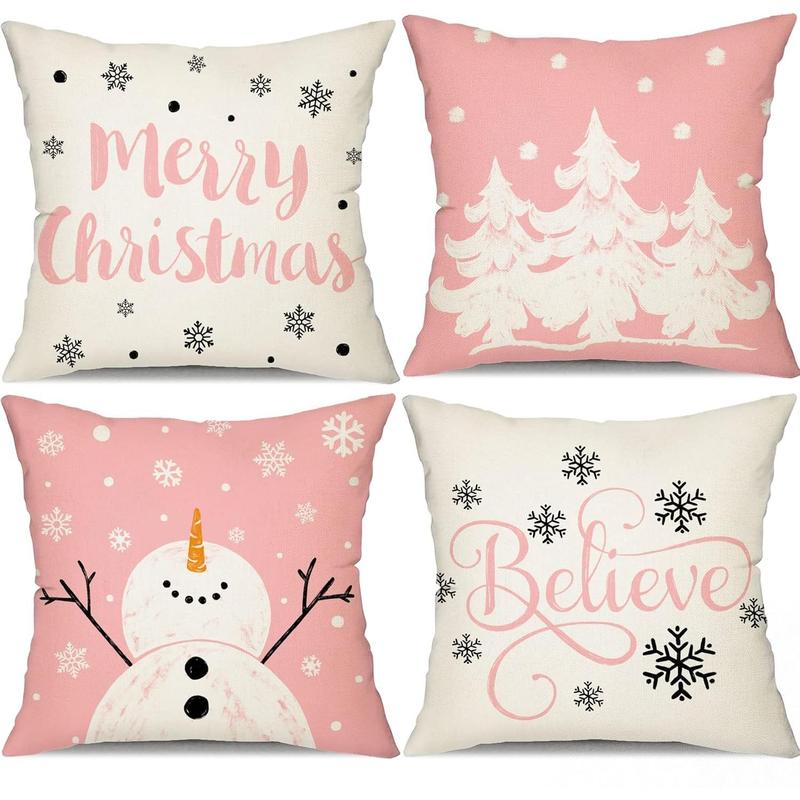 Pink snowflake fashion pillow