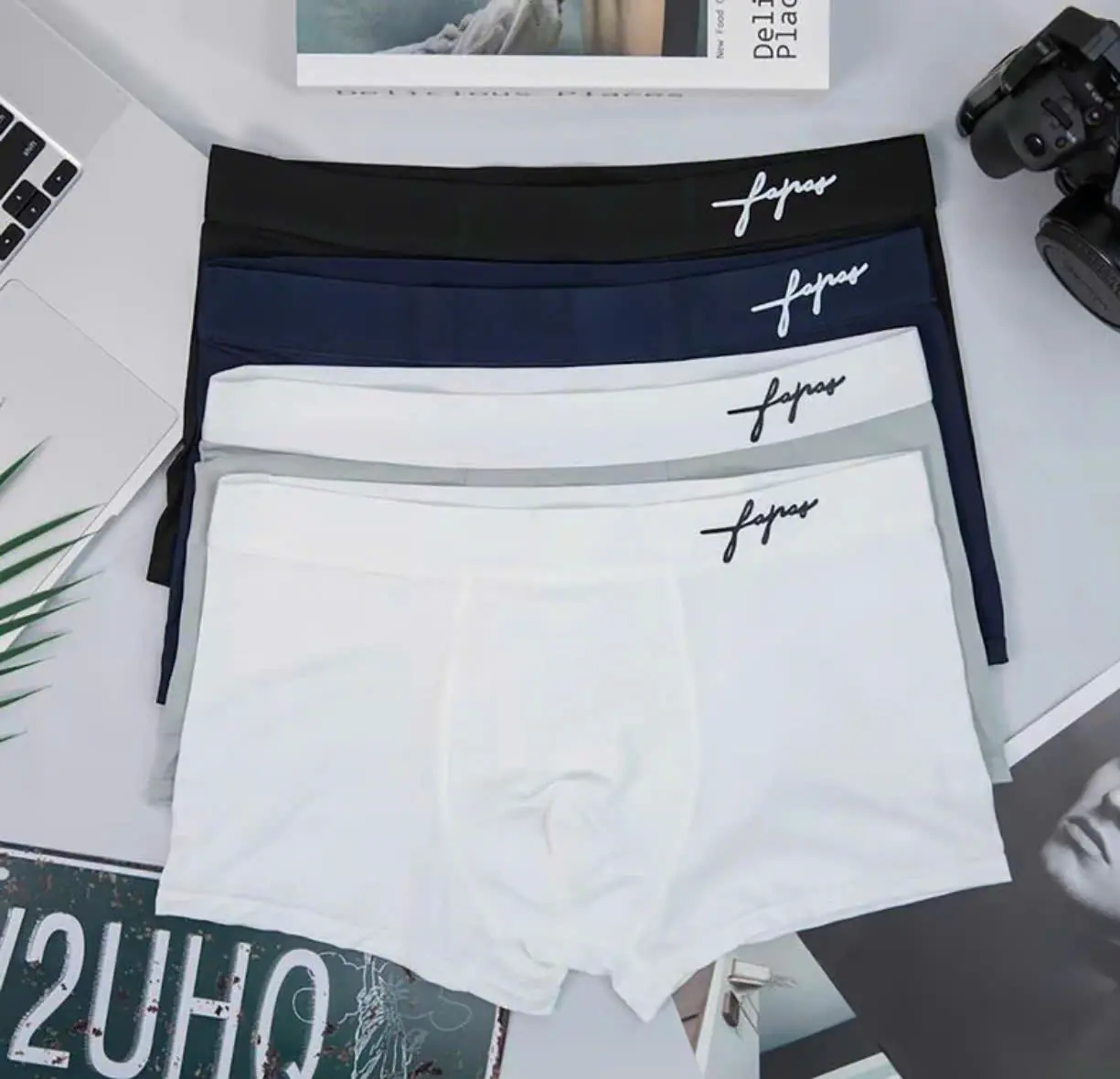 Sét 5 quần sịp nam boxer chữ kí góc trái chất vải thun lạnh cao cấp quần xì nam co dãn đàn hồi mềm mịn thoáng mát