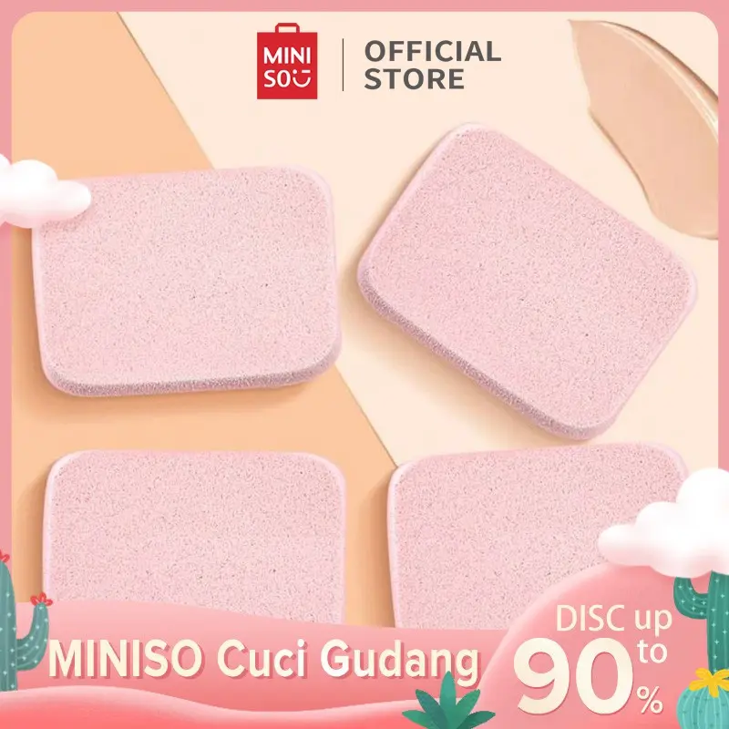 MINISO Sponge Puff Super Soft Honeycomb Pembersih Wajah / Cuci Muka Pori Cleansing 2 Pcs