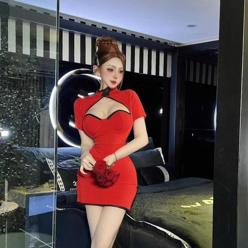 Đầm dự tiệc thun cotton co giãn - dày dặn - thích hợp checkin sang chảnh - dự tiệc - dạo phố Nữ Women Dress