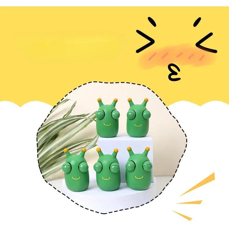 Product Introduction of Funny Eyeball Burst Squeeze Toy Green Eye Caterpillar Pinch Toys Adult Kids Stress Relief Fidget Toy Creative Decompression Toy 24