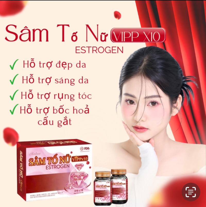 Product Introduction of ( BIẾU 1 LỌ VITAMIN E ) (COMBO ĐẶT BIỆT VIPP PHIÊN BẢN 2 LỌ ) SÂM TỐ NỮ ESTROGEN VIPPX10 2 LỌ 60 viên - TRẮNG DA NGÀY VÀ ĐÊM WHITE SKIN 2 lọ 60 viên -TRANEXAMIC ACID  2 lọ 60 viên - 1 lọ Vitamin E Omega 30 viên - thực phẩm hỗ trợ bổ sung chăm sóc sắc đẹp 3