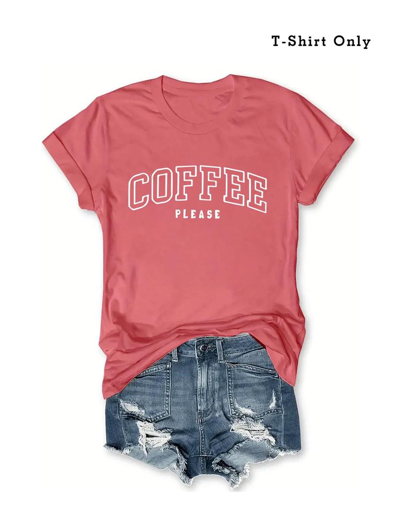 Product Introduction of Plus Size Letter Print Round Neck Tee, Casual Short Sleeve Crew Neck T-shirt for Summer, Women's Plus Clothing for Daily Wear 5