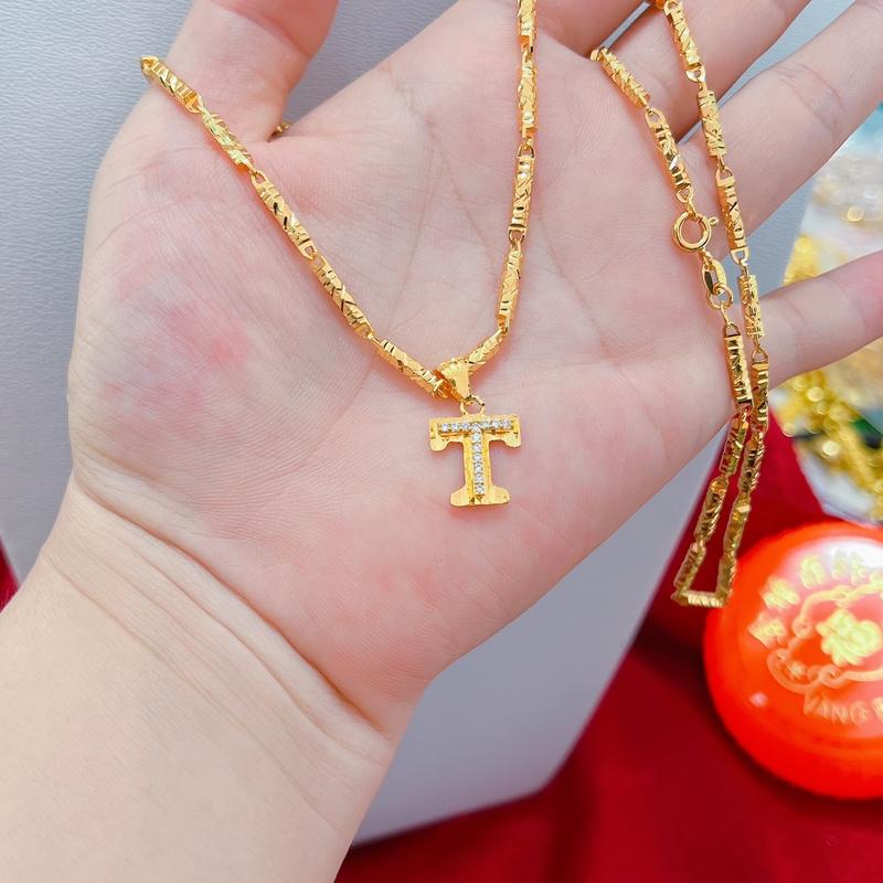 Dây chuyền ống trúc trụ kèm mặt chữ T bền đẹp