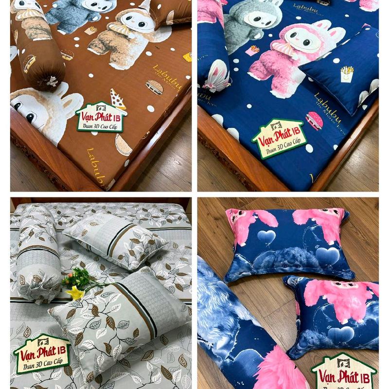 ÁO GỐI ÔM KHÓA KÉO 1m2 và 1m4, bộ ga bo chun 4 món  (1 ga bo chun, 2 vỏ 40*60cm, 1 vỏ ôm dây kéo) thoáng mát, không xù lông, không ra màu Thoáng khí Có thể giặt