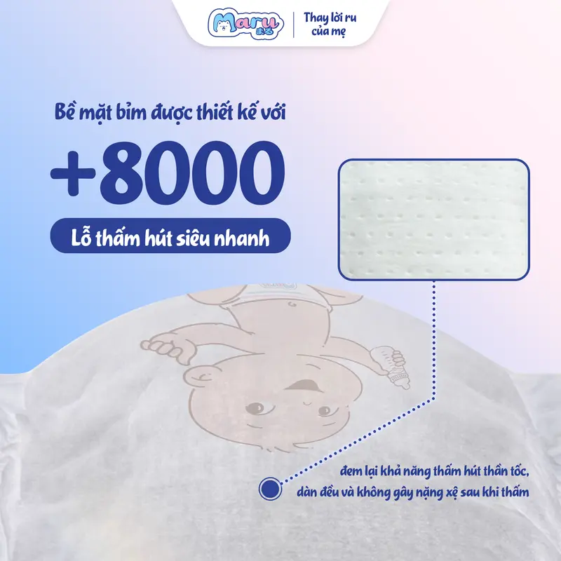 [SĂN LIVESTREAM Combo 2] Tã bỉm MARU công nghệ Nhật Bản - form to, bề mặt mềm mại, dịu nhẹ, thoáng khí, mỏng nhẹ 2