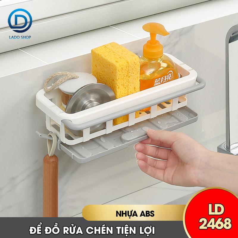 Kệ để dụng cụ rửa chén giá để nước rửa chén bát treo tường có khay hứng nước LD-2468