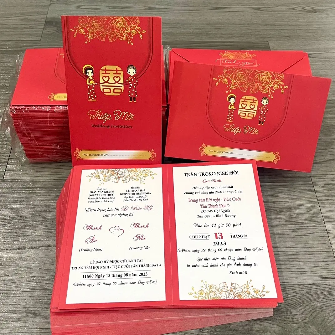 COMBO 100 THIỆP CƯỚI PHONG BÌ HOA HIỆN ĐẠI