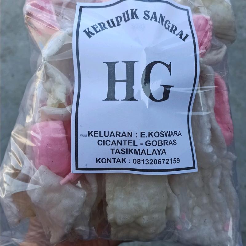 Kerupuk upil pasir Sangrai HG Gehger 100Grm Camilan Cemilan Kering Keripik Food Snack Cikur Merah Putih Makanan upil pasir 3