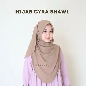 Cyra Shawl by Risaniq - Hijab Ceruty - Pasmina Persegi ala Malaysia- Kerudung Cantik Muslim