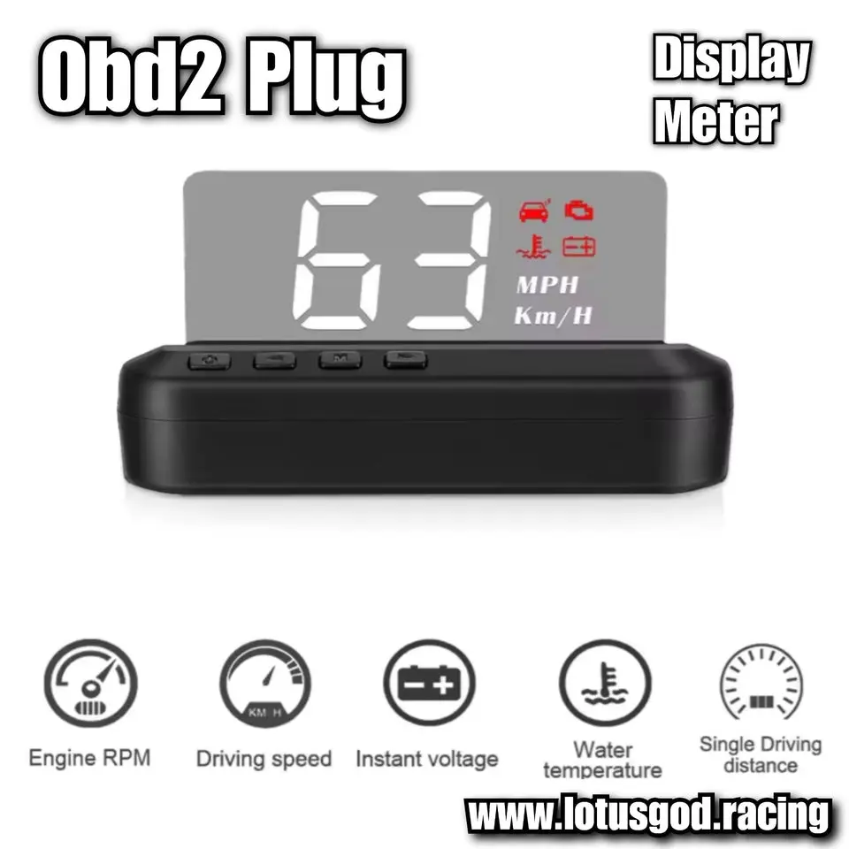 Obd2 Head Up Speed Electronics Hud Projector Digital Speed Distance RPM Water Temperature Volt White Led Gauge Obd 2 Speedometer Accessories