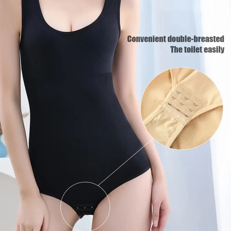 Đồ Lót Nữ Áo Nịt Ngực Bụng, Màu Trơn Đồ Lót Định Hình Cơ Thể Bodysuit Không Đường May, Thời Trang, Phụ Kiện Thời Trang Nữ, 1 Mảnh 4