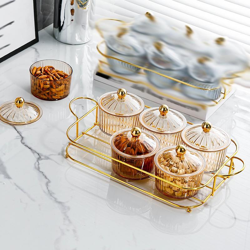 Snack Storage Box, 1 Set Luxury Clear Snack Box with Tray, Party Snack Boxes, Divided Snack Serving Tray, Nuts and Dried Fruit Box, Snack Food Containers 3