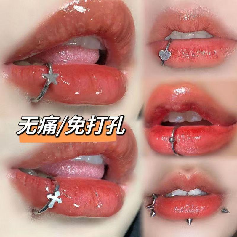 Nhẫn Môi Thép Titan, Không Cần Đục Lỗ, Vòng Môi Tráng Gương Cá Tính Độc Đáo Trang Sức Xỏ Lỗ Cô Gái Nóng Bỏng, Sản Xuất Trong Kho, Bán Buôn, Hàng Có Sẵn 0