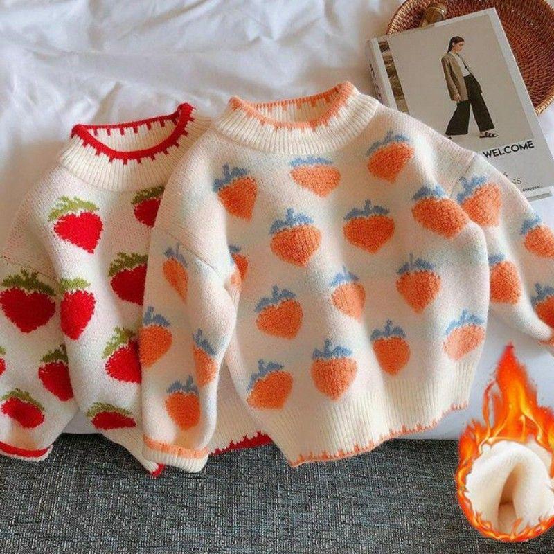 Product Introduction of Áo Len Bé Gái, Thời Trang, Dày Dặn, Cho Trẻ Em, Trẻ Em Bé Áo Len, Len Bông, Lót Lông Cừu Dễ Thương, Áo Len Cổ Tròn, Năm 2025 3
