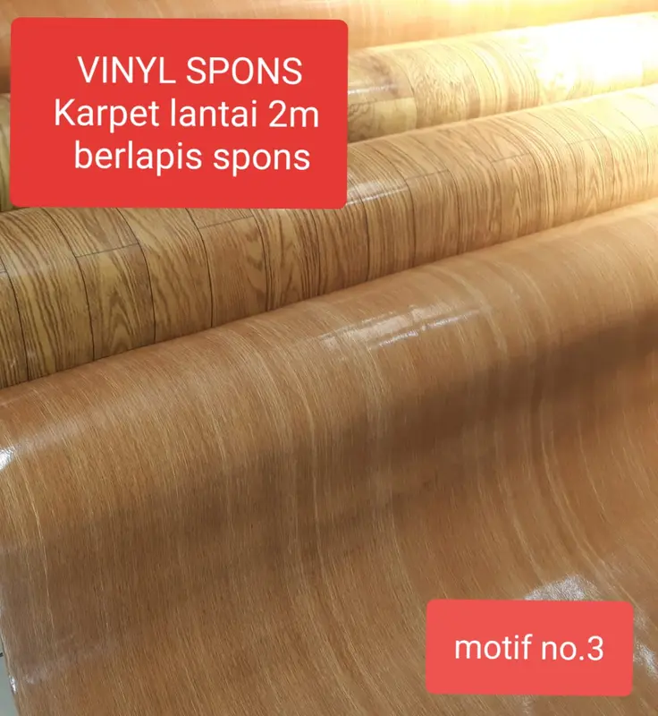 Karpet lantai vinyl meteran spons lebar 200cm (2meter x 1meter) tebal 1.2mm harga per 1METER 2