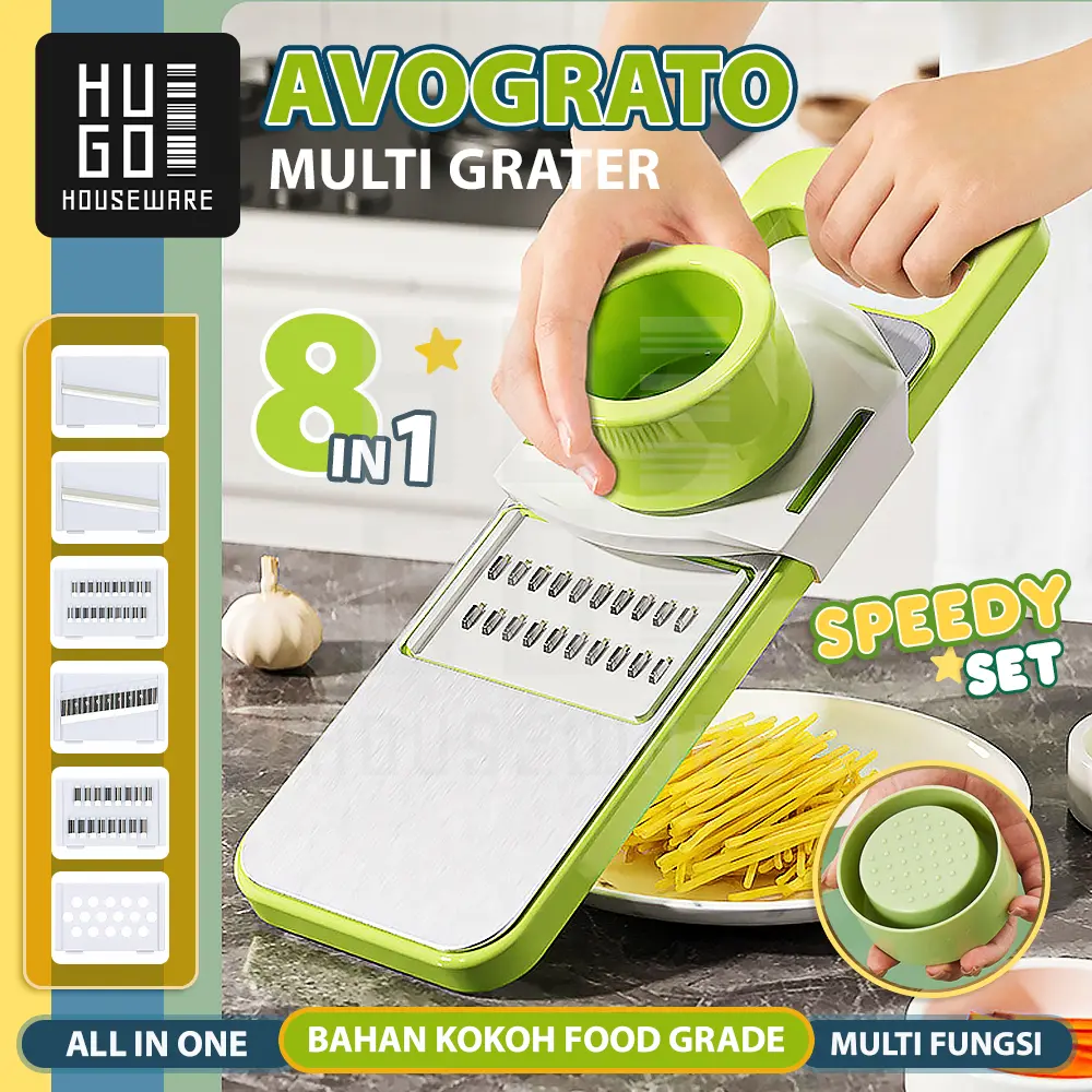 Parutan Multifungsi 8 in 1 Serbaguna Sayur dan Buah Premium Vegetable Cutter Stainless Steel Kitchenware