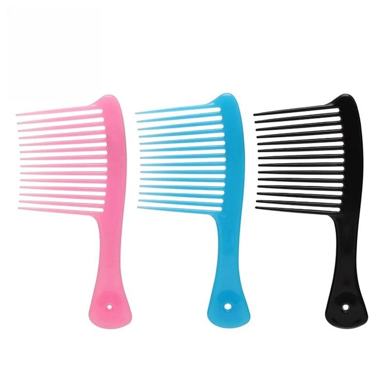 Product Introduction of Large Wide Tooth Comb Handle Detangling Reduce Hair Loss Comb Pro Female Smooth Hairbrush Hairdressing Salon Dyeing Styling Tool 0