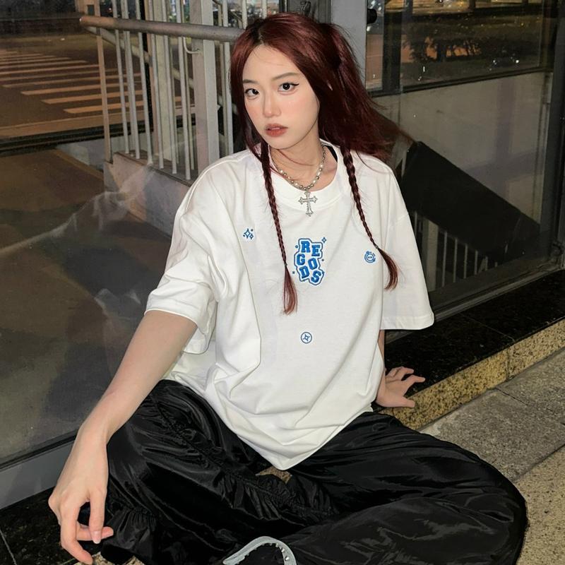 Áo thun thêu REGODS form rộng unisex nam nữ cotton 250gsm - Tee Pieces