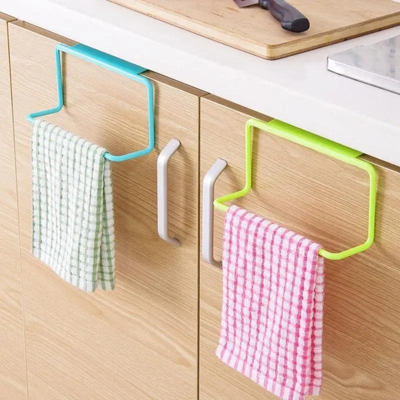 1Pcs Plastic Hanging Holder Multifunction Towel Rack Cupboard Cabinet Door Back Home Storage Organizer Kitchen Accessories 0