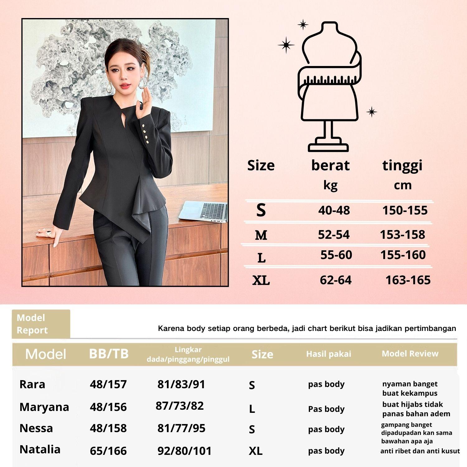 FOLADY - P775 Blazer premium wanita dengan kancing gold, tampil elegan dan modern dengan potongan unik yang memberi kesan eksklusif. Cocok untuk gaya kantor, meeting penting, maupun acara formal, nyaman dipakai seharian.