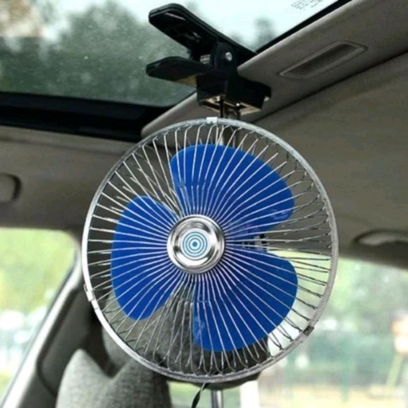Quạt Kẹp Ô Tô 3 CÁNH 12V-24V Quạt Xe Tải Lồng Sắt Cao Cấp Quạt Kẹp Bình Ắc Quy 7