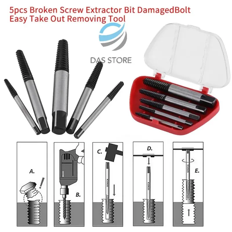 Tap balik screw extractor set 5pcs  TAP BAUT RUSAK - Tap pembuat ulir baut - Screwextractor set 5pcs tap manual pembuat ulir 3