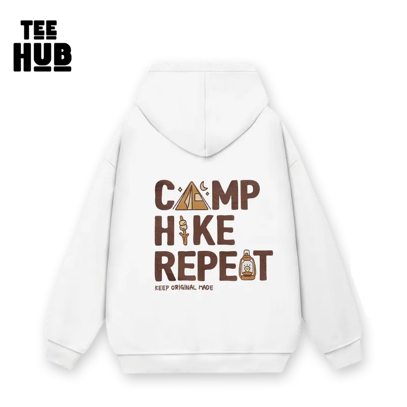 Áo Hoodie nỉ bông TEEHUB Camp nam nữ form rộng thu đông Local Brand 2