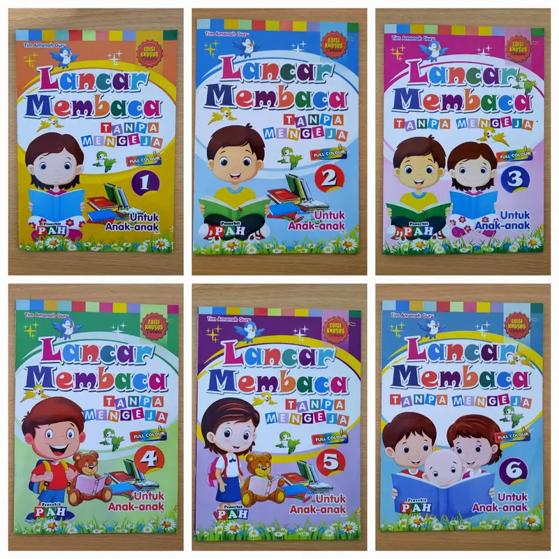 Paket Isi 6 Buku Lancar Membaca Tanpa Dieja Untuk Anak Anak Full Color