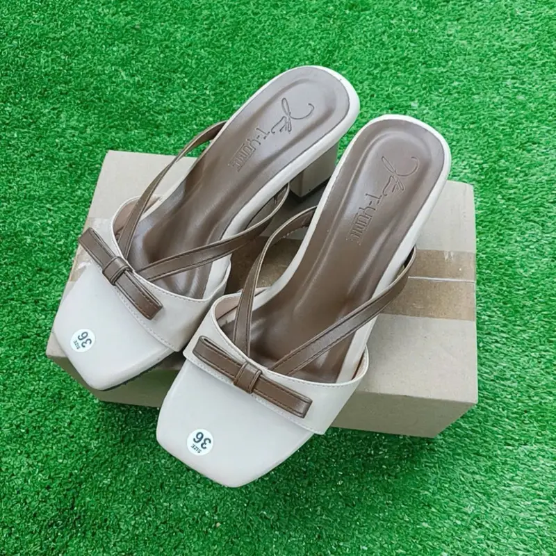 Dép guốc nữ 5p quai nơ, trẻ trung, xinh xắn dễ phối đồ 1