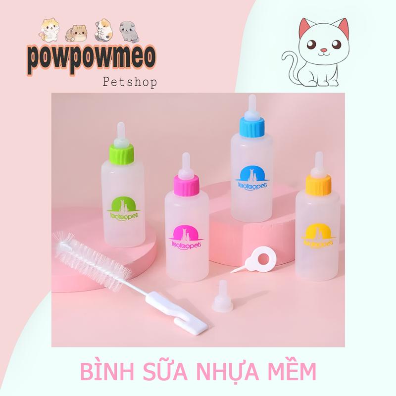 Bình sữa nhựa mềm cho chó, mèo con và thú cưng nhỏ