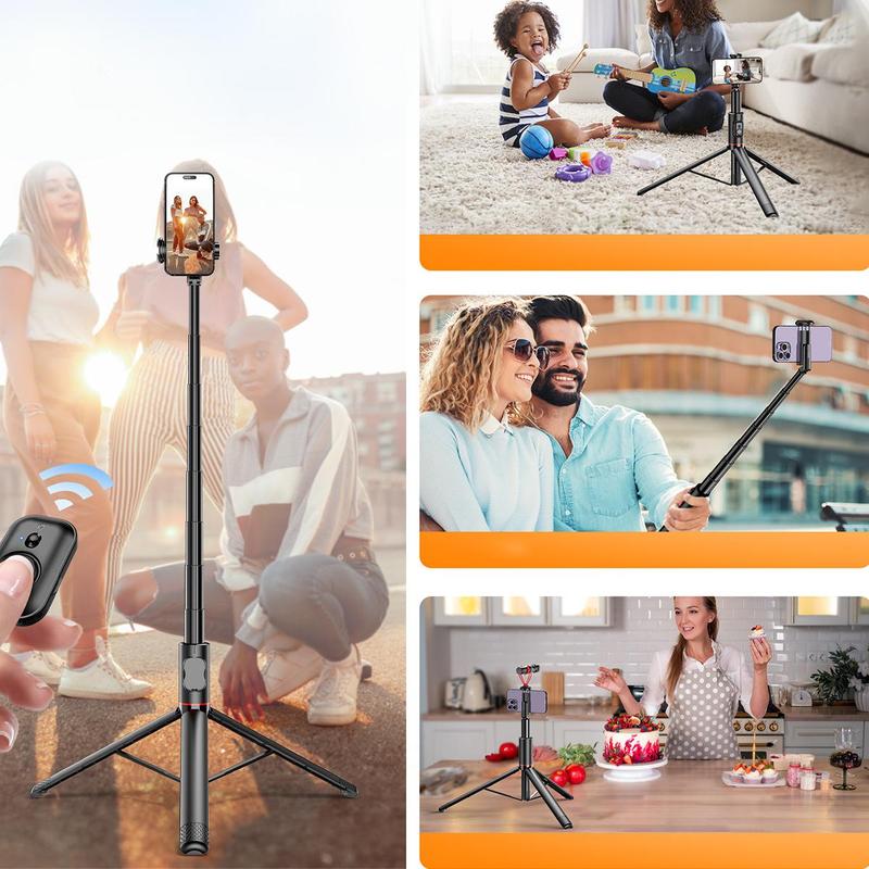 72 Inch Phone Tripod, Phone Selfie Stick with Remote Control, Mobile Phone Tripod Stand for iPhone Samsung, Photography Video 2