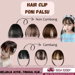 QUEENS Rambut Poni Palsu /  Poni Palsu / Rambut Palsu Anak / Poni Rambut anak / Poni depan klip anak / poni / Hair Clip Rambut