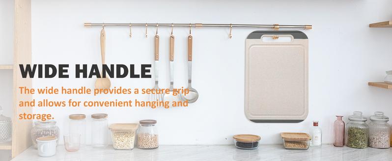 Product Introduction of 304 Stainless Steel Cutting Board for Kitchen, Double Sided Meat Cutting Board with Diversion Groove, Grater, Food-Grade Wheat Straw PP Material, Anti-slip, Easy to Clean 14