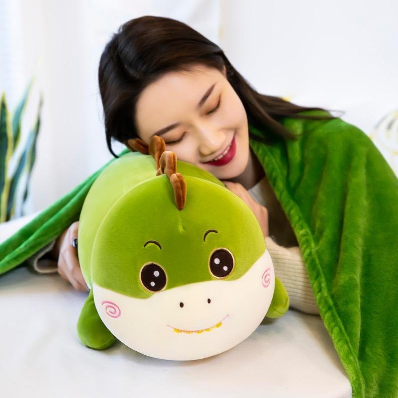  Nhà Cam Shop Bộ chăn gối văn phòng gấu bông kèm mền Khủng long 2 trong 1  gối chăn  3 trong 1  gối chăn ủ tay  siêu tiện lợi gấu  có chăn trong bụng 