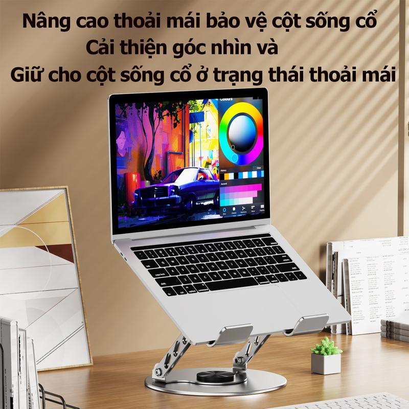 360 độ xoay máy tính xách tay đứng, Nó có thể được xoay và điều chỉnh, và cơ sở dọc có thể được xoay 360 độ, Tất cả các máy tính xách tay đều phù hợp để sử dụng