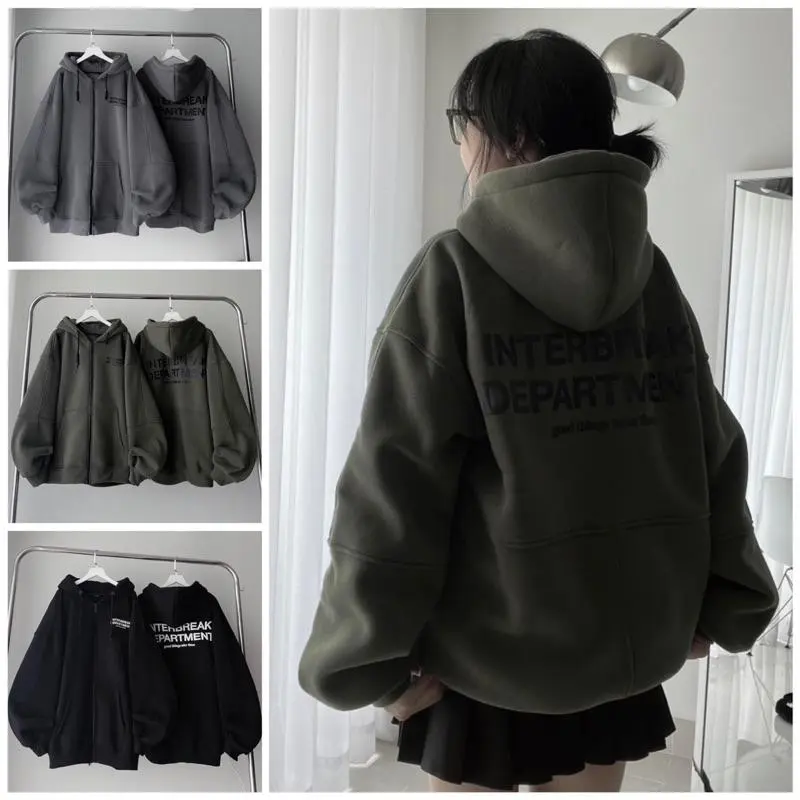 Áo Khoắc Nỉ Form Rộng Nam Nữ Chất Nỉ Bông Unisex INTE Women Hoodie