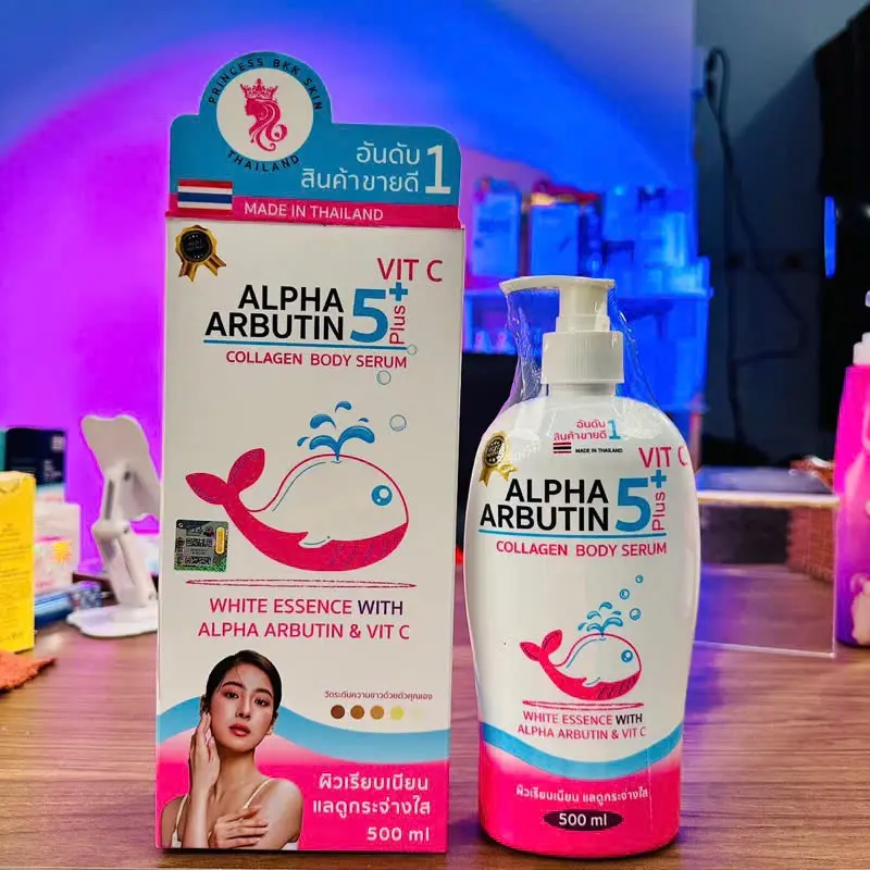 Sữa Dưỡng Thể Alpha Arbutin 5Plus+ Collagen Princess 500ML - Dưỡng Trắng Da, Mờ Thâm, Cải Thiện Da Cháy Nắng