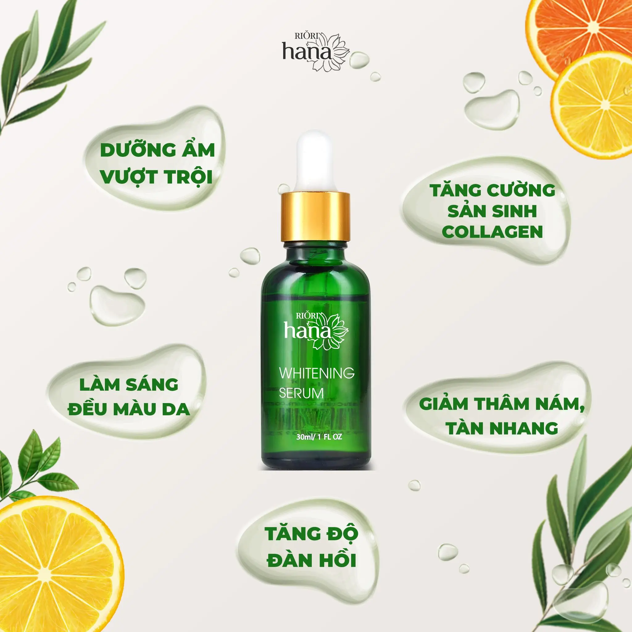 Serum RIORI Whitening 30ml -  Dưỡng Trắng Sáng Đều Màu Da Ngăn Ngừa Lão Hóa
