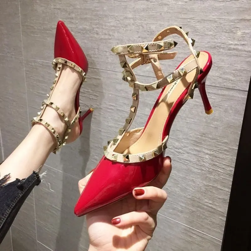 Giày Cao gót Khỏa Thân, Gót Nhọn, Dành Cho Nữ, Phong Cách Đinh Tán, Bộ Sưu Tập Mùa Lò Xo Và Mùa Thu 2024, Mũi Nhọn, Dễ Phối Đồ, Nổi Tiếng Trên Internet, Thiết Kế khoét Sâu Gợi Cảm, Giày Nữ DéP Shoes