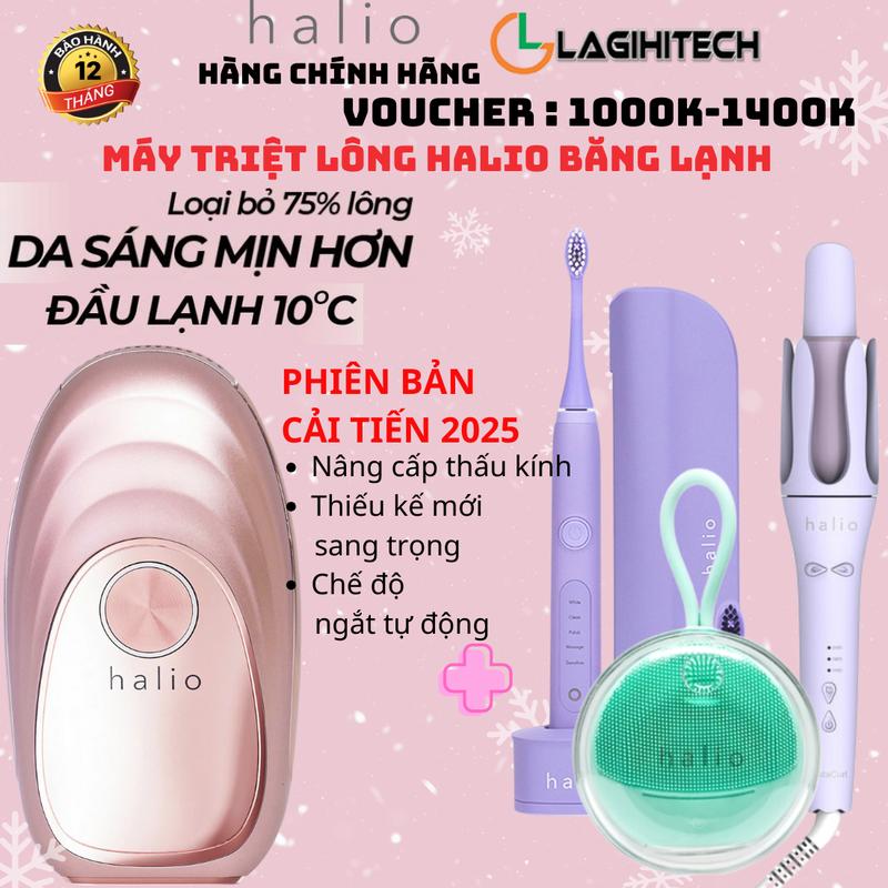 [MẪU MỚI 2025] (Lagihitech) Máy Triệt Lông Băng Lạnh Cá Nhân Halio IPL Cooling Hair Removal Device - (Hàng Chính Hãng), Bảo Hành 12 Tháng