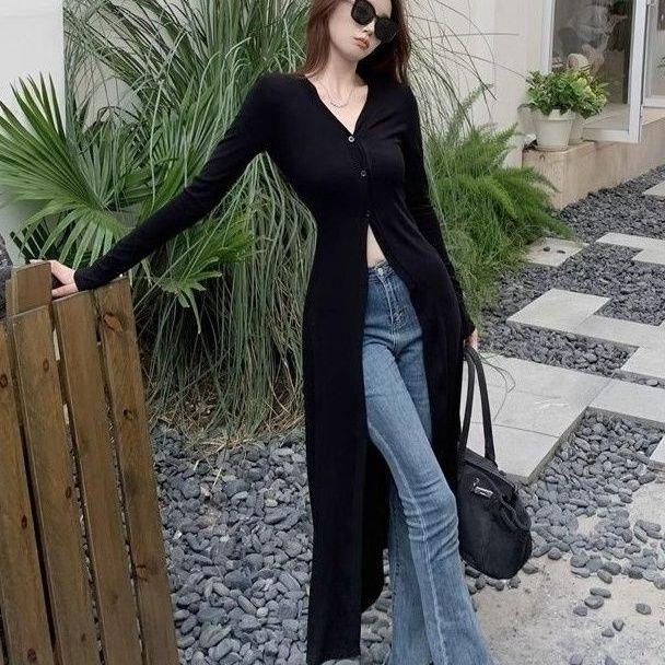 Áo Cardigan Dệt Kim Phong Cách Ngầu Go-Getter Phong Cách Cô Gái Áo Cardigan Dài Lụa Lạnh Xu Hướng Dễ Phối Đồ Cho Nữ Ngầu Ngọt Ngào Tuyệt Đẹp Áo Mỏng Thời Trang 6