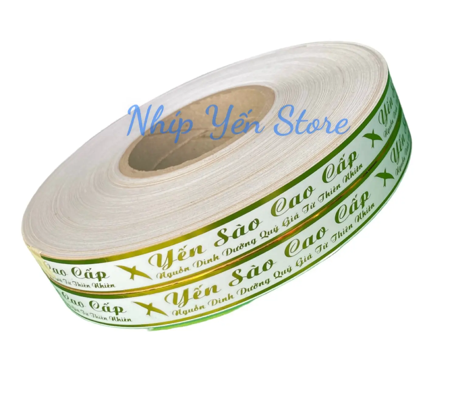 Băng keo ép kim yến sào cao cấp màu vàng - cuộn 100m - éo kim 2 viền cực đẹp