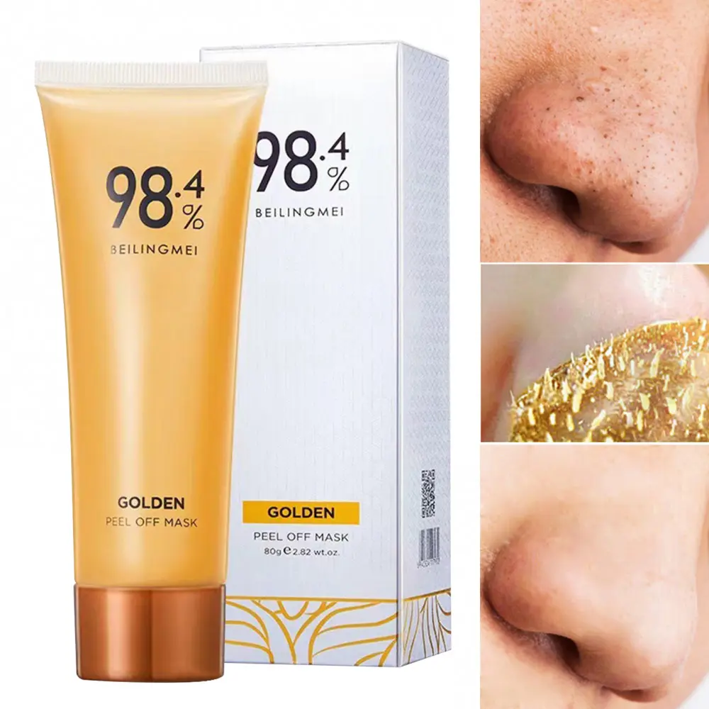 YL Gold Foil Peel-Off Mask- 98.4% Golden Peel Off Anti-Wrinkle Mask Beilingmei, Bilife Gold Exfoliating Mask, Gold Foil Tear-Off Mask, Peeling Tearing Facial Mask