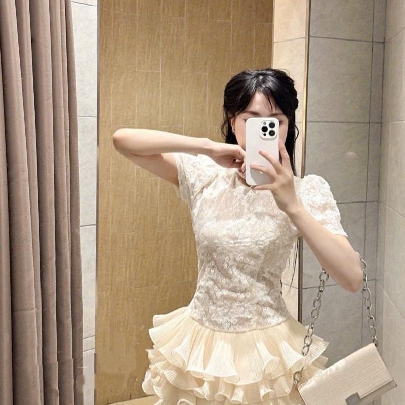 Váy ren bèo tầng xinh hai màu 3