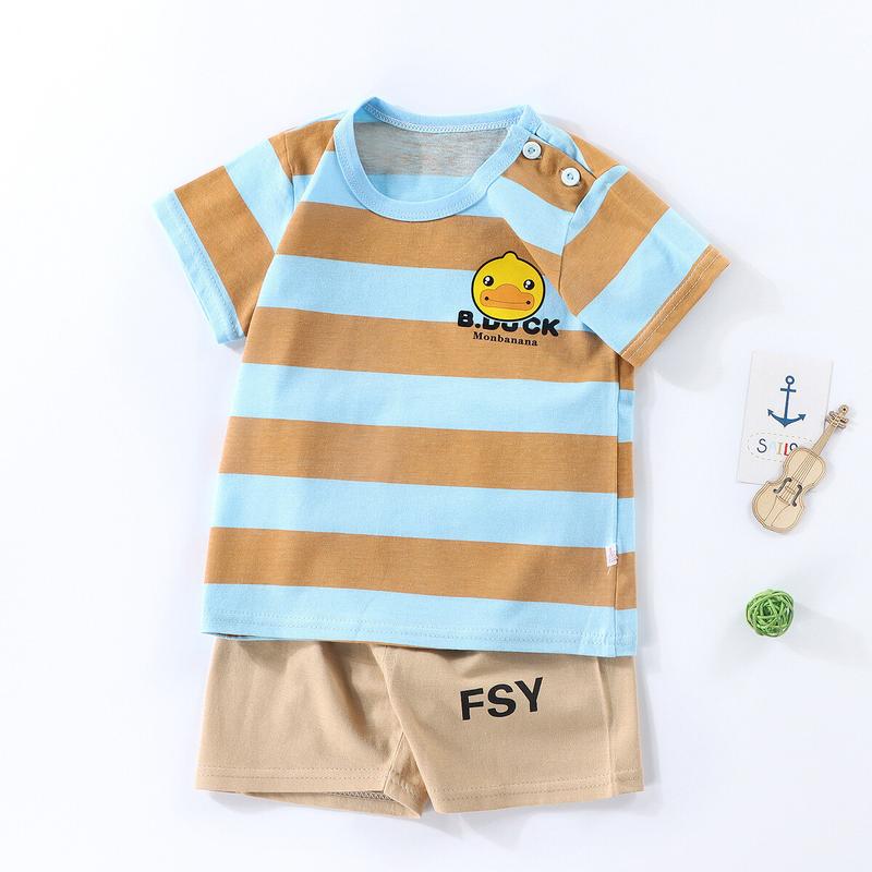 Product Introduction of Set pakaian kanak-kanak, sedia untuk dihantar, fesyen musim panas bayi perempuan, sut cetakan lengan pendek, pakaian kanak-kanak, set 2 helai 1
