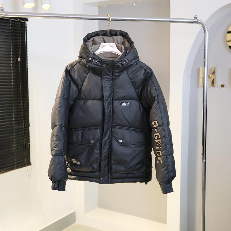 Áo Phao Nam Mũ Liền Túi Hộp 2024 ,Dáng Xuông Có Bo Rút - 4 Màu Đen , Nâu , Be , Xám Menswear áo khoác