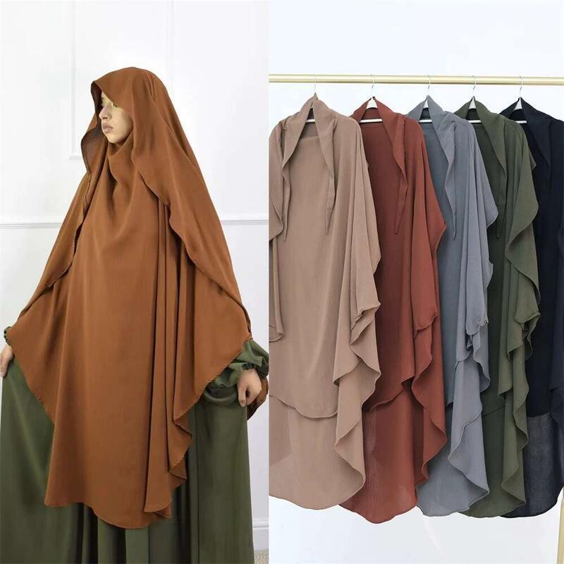 Product Introduction of Ramadan Solid Khimar Abaya Dubai Niqab Turkey Arabic Muslim Hijab Islam Prayer Clothes For Women Djellaba Turban Musulmans Femme 8