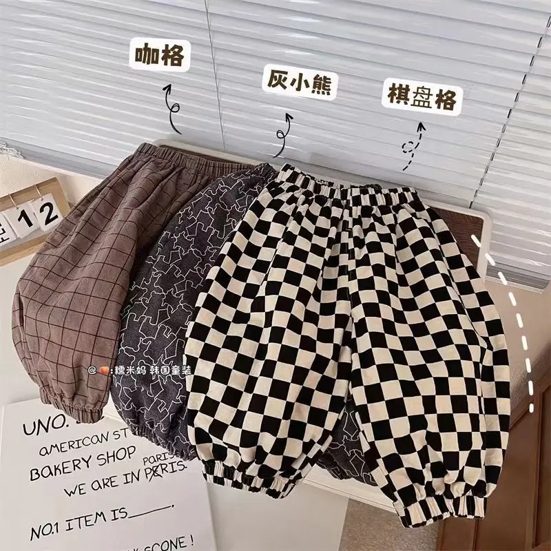 Quần Trẻ Em, Phong Cách Phương Tây, Dành Cho Bé Trai Và Bé Gái, Kẻ Sọc Cho Bé, bó ống, Thường Ngày, Bộ Sưu Tập Xuân Hè 2024 Hàng Mới Về